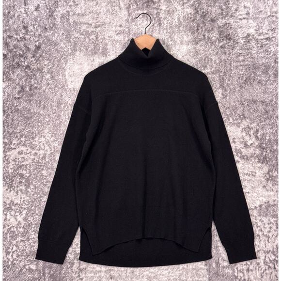 Theory Cashmere Sweater Small Mens Black Turtleneck Pullover - Picture 1 of 8